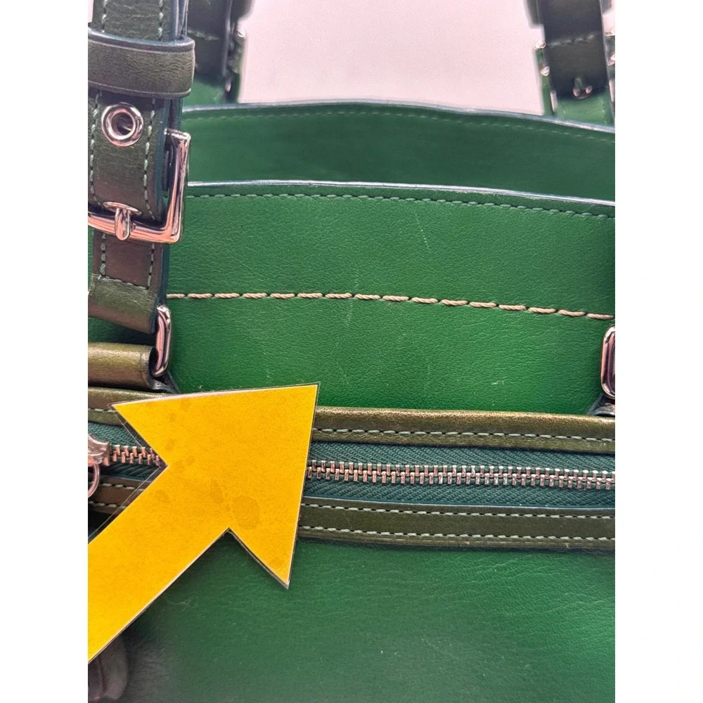 Vintage Coach 7465‎ Hamilton Kelly Green Leather Satchel Handbag